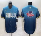 Nike Philadelphia Phillies blank blue majestic baseball jerseys city version 04