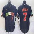 2023 World Cup Mexico #7 Julio Urias black majestic baseball jerseys 242