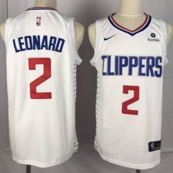 Los Angeles Clippers #2 Kawhi Leonard white nike nba jersey with Sponsor patch-YL