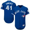 custom Toronto Blue Jays #41 Aaron Sanchez blue Flexbase Authentic Collection Jersey