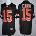 2015-2016 Ohio State Buckeyes #15 Ezekiel Elliott Blackout Gear Football Black Jersey