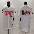 Nike Los Angeles Dodgers white pink baseball jerseys Joint Name 03