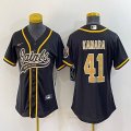 Women Nike New Orleans Saints #41 Alvin Kamara black baseball jerseys Joint name-BD