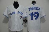 Toronto Blue Jays #19 Jose Bautista white kid baseball jersey