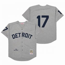 Detroit Tigers #17 Denny McLain gray throwback mlb jerseys-SG