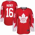 Custom 2017 Toronto Maple Leafs #16 Mitch Marner red hockey jersey