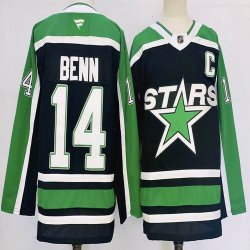 Dallas Stars #14 Jamie Benn Black green NHL Hockey Jerseys C patch -PD