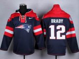 Nike New England Patriots 12 Tom Brady Blue red nfl Hooded Sweatshirt