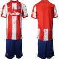 2021-2022 Atletico Madrid club red blue soccer jersey home