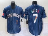 2023 World Cup Mexico #7 Julio Urias blue majestic baseball jerseys 28