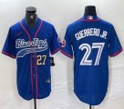 Toronto Blue Jays #27 Vladimir Guerrero Jr blue baseball jerseys Joint name -BD 03