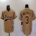 Nike San Diego Padres #3 Jackson Merrill yellow MLB Baseball jerseys Joint Name 01