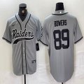 Nike Las Vegas Raiders #89 Brock Bowers gray baseball jerseys Joint Name