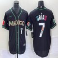 2023 World Cup Mexico #7 Julio Urias black majestic baseball jerseys 186