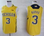 Adidas Michigan Wolverines Trey Burke 3 Big 10 Patch yellow Basketball Jerseys