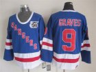 Reebok New York Rangers #9 Adam Graves blue CCM ice hockey Jerseys 75th patch