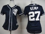 women San Diego Padres #27 Matt Kemp dark blue mlb baseball jerseys