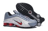 Men Nike Shox R4 gray sliver black shoes