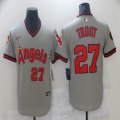 Nike Los Angeles Angels #27 Mike Trout gray majestic baseball Jersey-BD