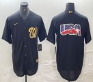 Nike Washington Nationals blank black majestic baseball jerseys 01