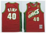 Seattle SuperSonics #40 Shawn Kemp red Classical nba Jersey