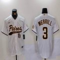 Nike San Diego Padres #3 Jackson Merrill white MLB Baseball jerseys Joint Name 01