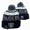 2024 Oakland Raiders black white NFL Sports Cuffed Knit Hats 09