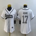 Women Las Vegas Raiders Davante Adams white baseball jerseys Joint name-BD 01