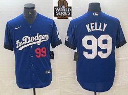 Nike Dodgers #99 Joe Kelly blue fashion MLB baseball Jersey Joint name -BD 04