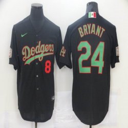 Nike Los Angeles Dodgers 8 and 24 Kobe Bryant black majestic MLB baseball Jersey-BD