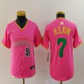 Youth Nike San Diego Padres #7 Ha Seong Kim pink MLB Baseball jerseys Joint name-BD 04