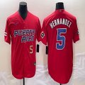 Puerto Rico Baseball #5 Enrique Hernandez red 2023 World Baseball Classic Replica Player Jersey 02