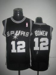 San Antonio Spurs 12 Bruce Bowen Black Throwback NBA Jerseys