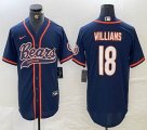 Nike Chicago Bears #18 Caleb Williams blue baseball Joint name -BD 03