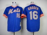 New York Mets 16 Dwight Gooden throwback blue mlb jersey