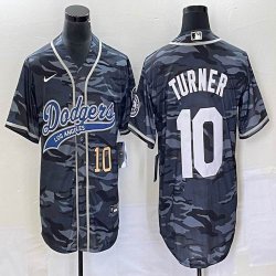 Nike Los Angeles Dodgers #10 Justin Turner gray camo majestic baseball Jerseys Joint name -BD 02