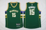 milwaukee bucks #15 Greg monroe green embroidery basketball jerseys