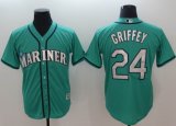 Seattle Mariners 24 Ken Griffey green majestic mlb jersey