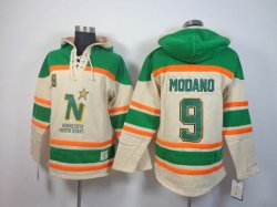 Dallas Stars 9# Mike Modano Green beige NHL Hooded Sweatshirt