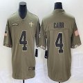 Nike New Orleans Saints #4 Derek Carr green Salute To Service Limited Jersey-Special funds 04