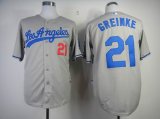 Los Angeles Dodgers GREINKE 21 gray mlb jerseys