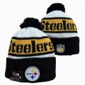 2024 Pittsburgh Steelers black white yellow NFL Sports Cuffed Knit Hats