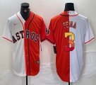 Nike Houston Astros #3 Jeremy Pena orange and white splits majestic baseball jerseys