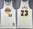 Los Angeles Lakers #23 LeBron James beige throwback basketball jersey-XD