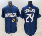 Nike Detroit Tigers #24 Miguel Cabrera blue Majestic baseball jerseys city version 01