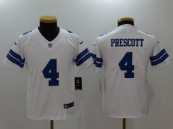 Youth Nike Dallas Cowboys #4 Dak Prescott White Color Rush Limited Jersey