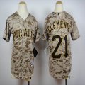 kids Pittsburgh Pirates 21 Roberto Clemente Camo mlb baseball jersey