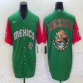 2023 World Cup Mexico blank green red majestic baseball jerseys 01