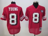 San Francisco 49ers #8 Young Red Throwback jersey with 75th patch