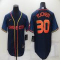 Nike Houston Astros #30 Kyle Tucker dark blue baseball jerseys city version